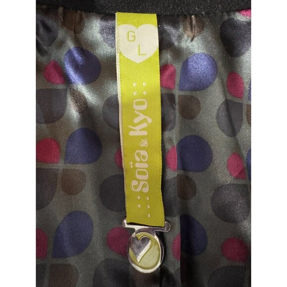 SOIA & KYO wool blend belted coat  Size L color Black - Picture 2 of 8